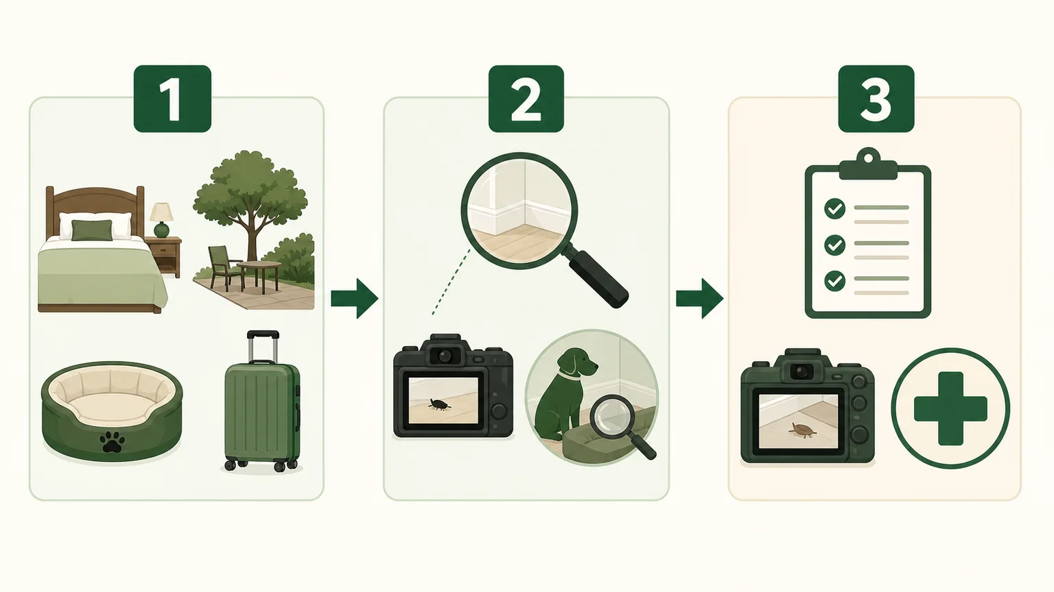 Diagram showing that exposure context and other pest evidence are more reliable than bite appearance alone.